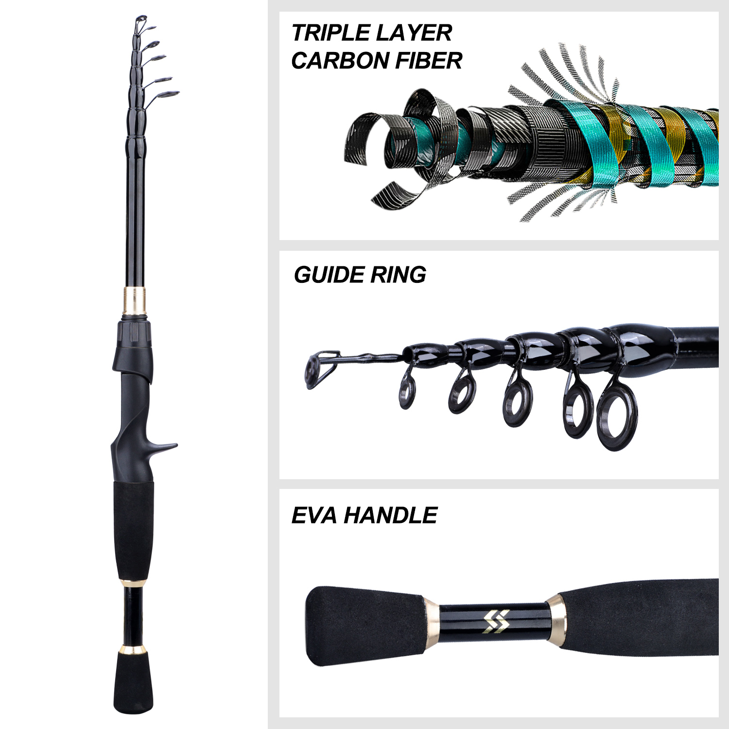 Sougayilang Joran Pancing Karb - Spincast Reel ulasan dan harga